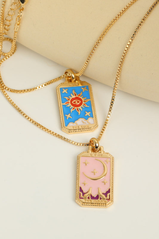 Tarot Card Pendant Copper Necklace